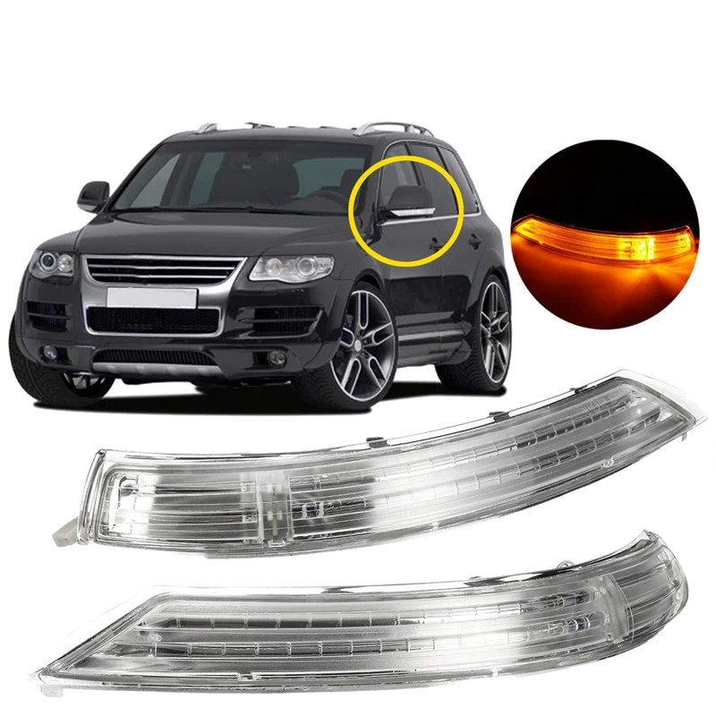 

Car Rearview Mirror LED Turn Signal Light for Volkswagen Touareg 2007 2008 2009 2010 2011 7L6949101C 7L6 949102C