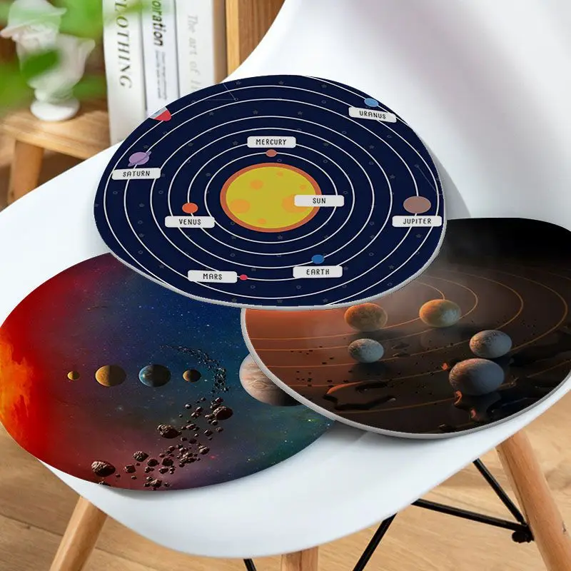 

Eight Planets In The Solar System Tie Rope Chair Mat Soft Pad Seat Cushion For Dining Patio Home Office Indoor Garden Seat Mat