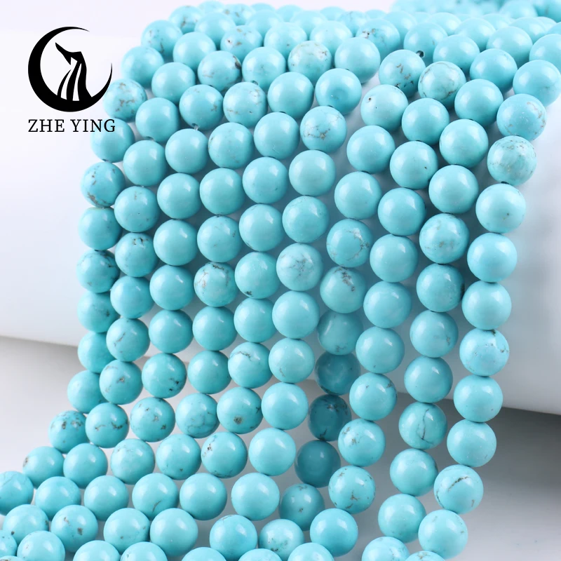 New 100% Natural Stone Blue Turquoises Stone Round Loose Beads For Jewelry Making DIY Bracelets Earrings Accessorie 15