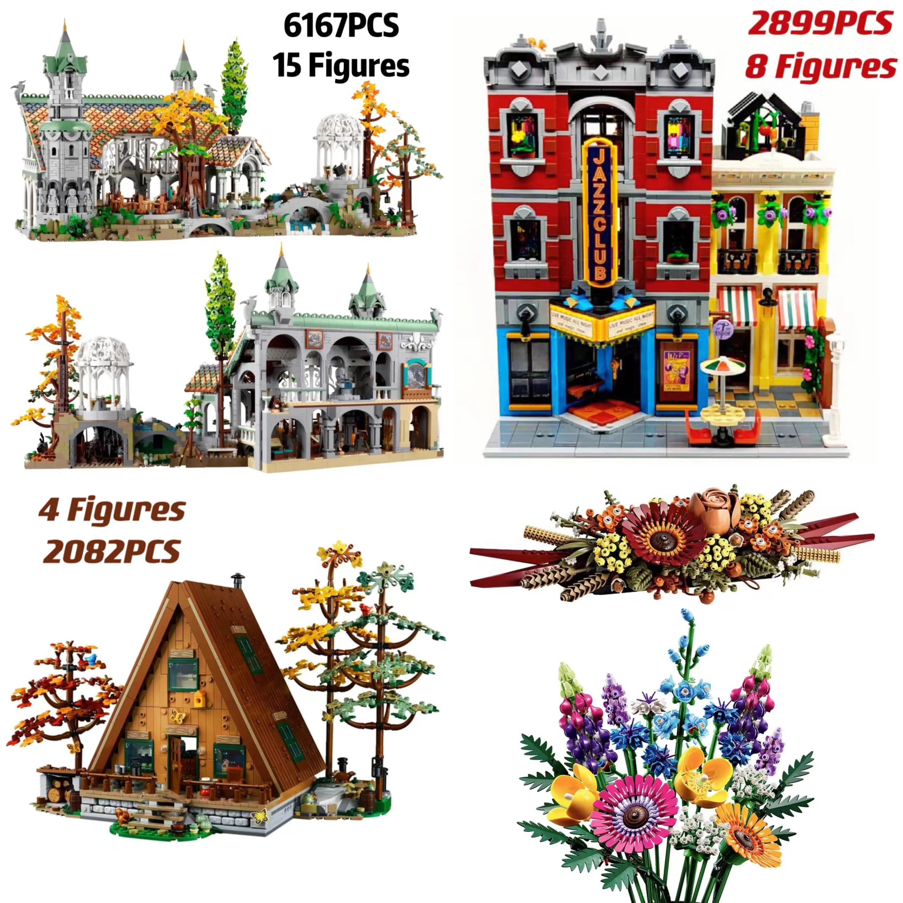 

The Lorded of Rings Huge Rivendell 10316 10312 Jazz Club Building Block 21338 A- Frame Cabin Wildflower Brick Toy Gift Kid Adult