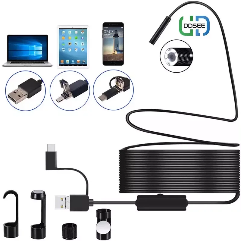 

Эндоскопическая USB-камера 3 в 1, 1080P/640P, 8 светодиодов