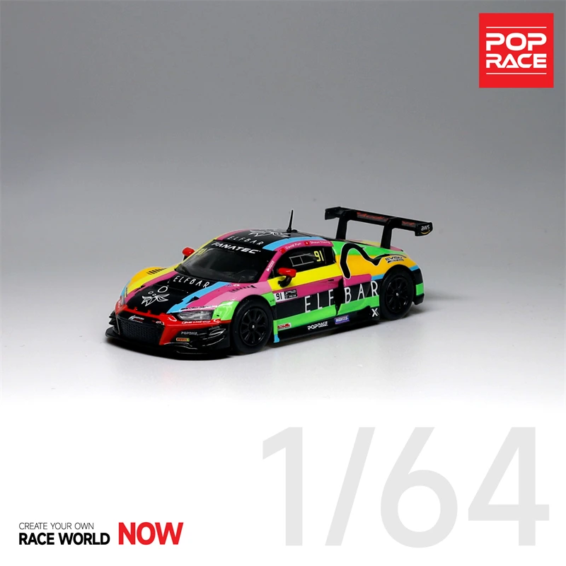 

Модель автомобиля под давлением POPRACE 1:64 R8 LMS EVO ELFBAR X WORKS #91
