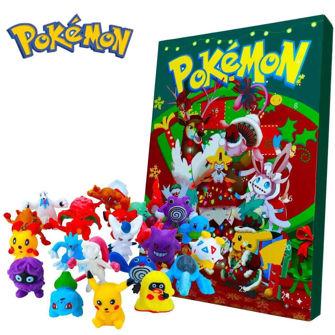 Купи New 24 Pcs Pokemon Anime Figure Christmas Advent Calendar Box Figure Model Toys Pikachu Children Toys Christmas Gits за 316 рублей в магазине AliExpress