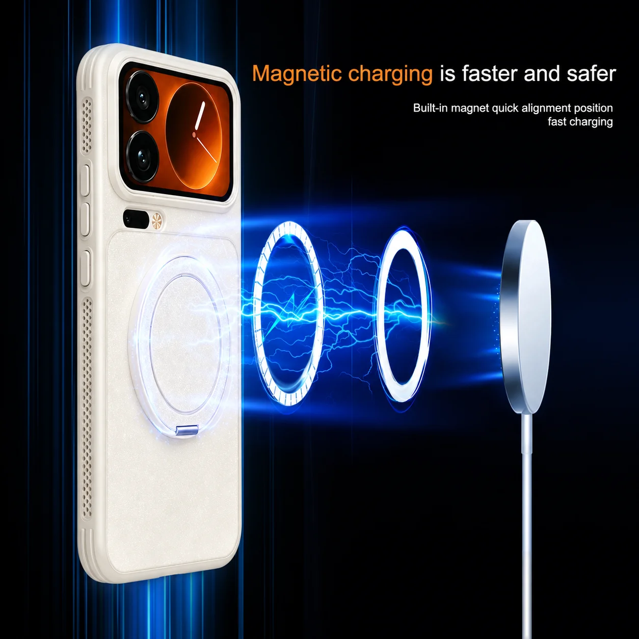 Фото Роскошный магнитный чехол для телефона с держателем для xiaomi 17 Pro Max/17pro/ Magsafe, чехол-бампер с рассеиванием тепла, чехол для xiaomi 17 №3