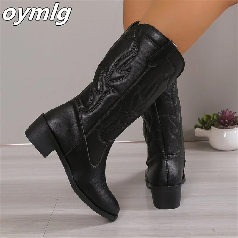 Рыцарские ботинки детская обувь новинка 2023 женская на толстом каблуке средний