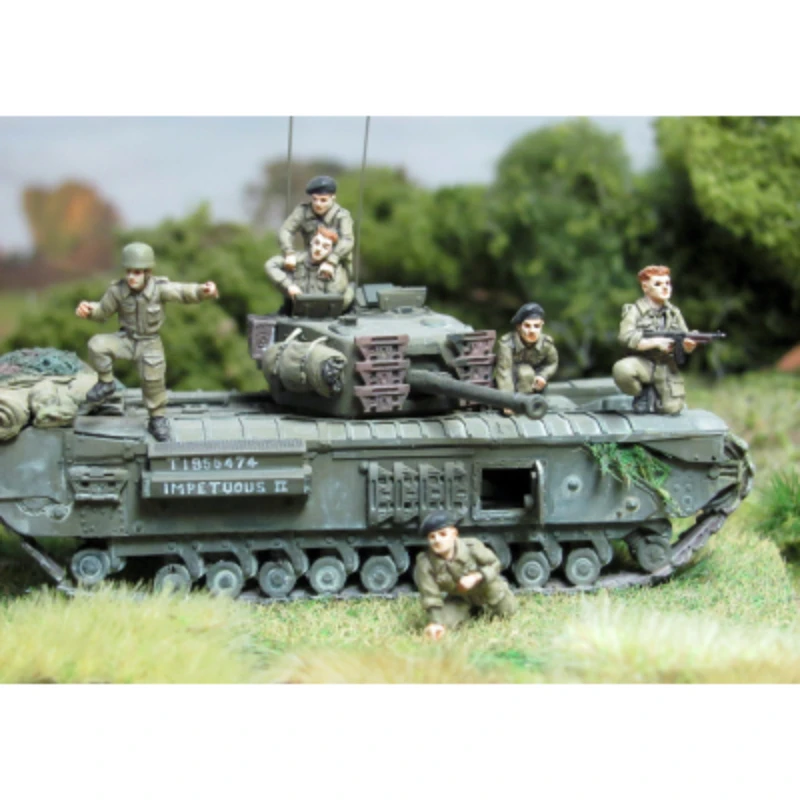 1/72 Scale Die-Cast Resin Figure Model World War II British Tank Rescue Team Unpainted Free Shipping