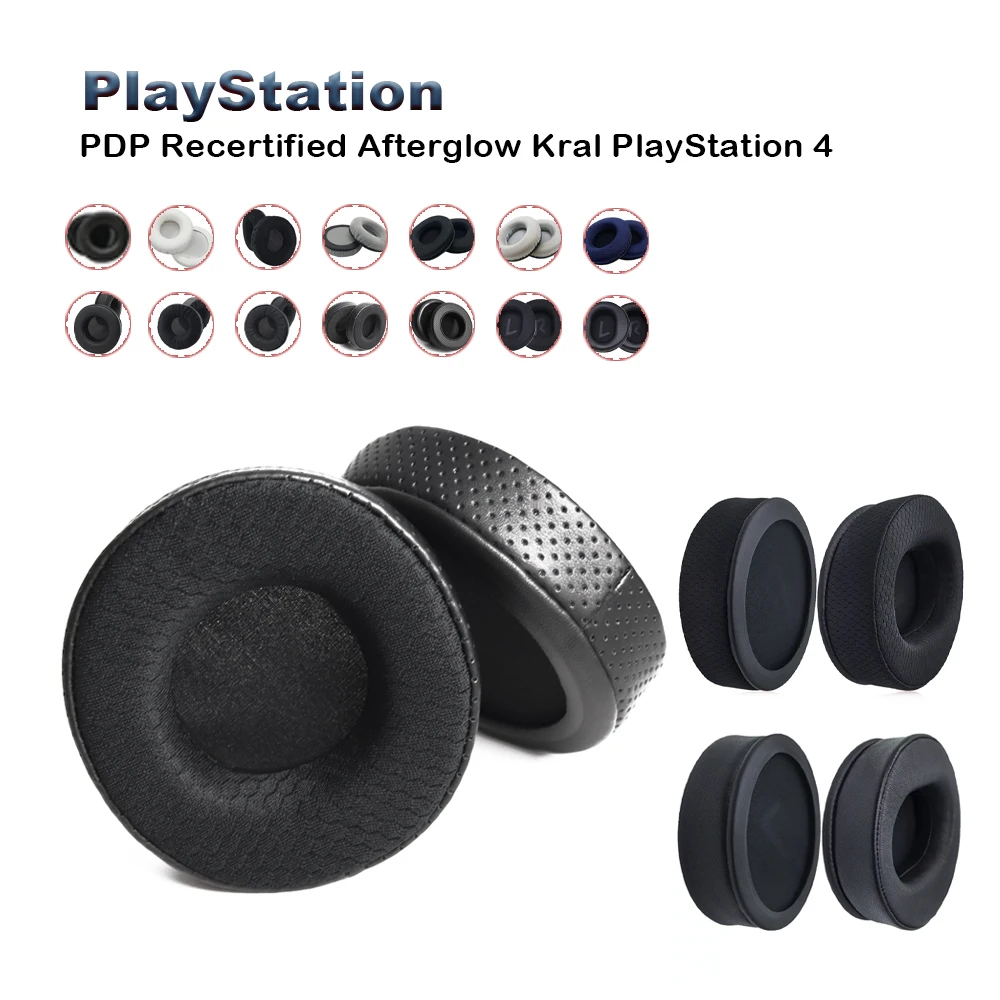 Фото Сменные амбушюры для PDP Recertified Afterglow Kral PlayStation 4: кожаные подушечки, бархатные накладки для наушников №1