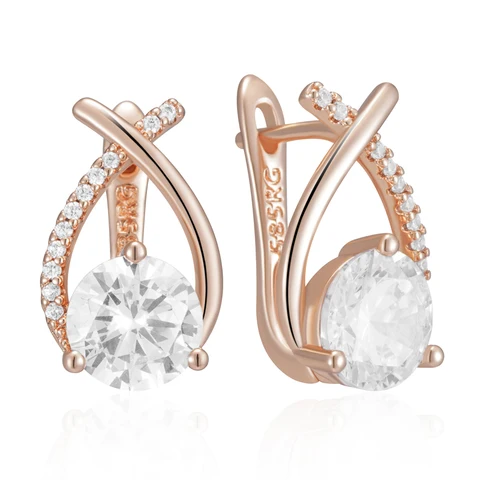 Серьги-капельки Kinel Hot 585 розового золота