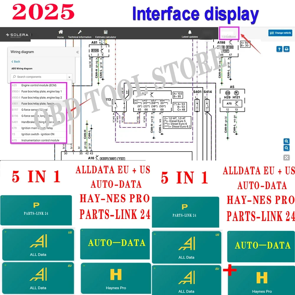 Программное обеспечение для ремонта автомобилей Alldata 2200 автоматические данные