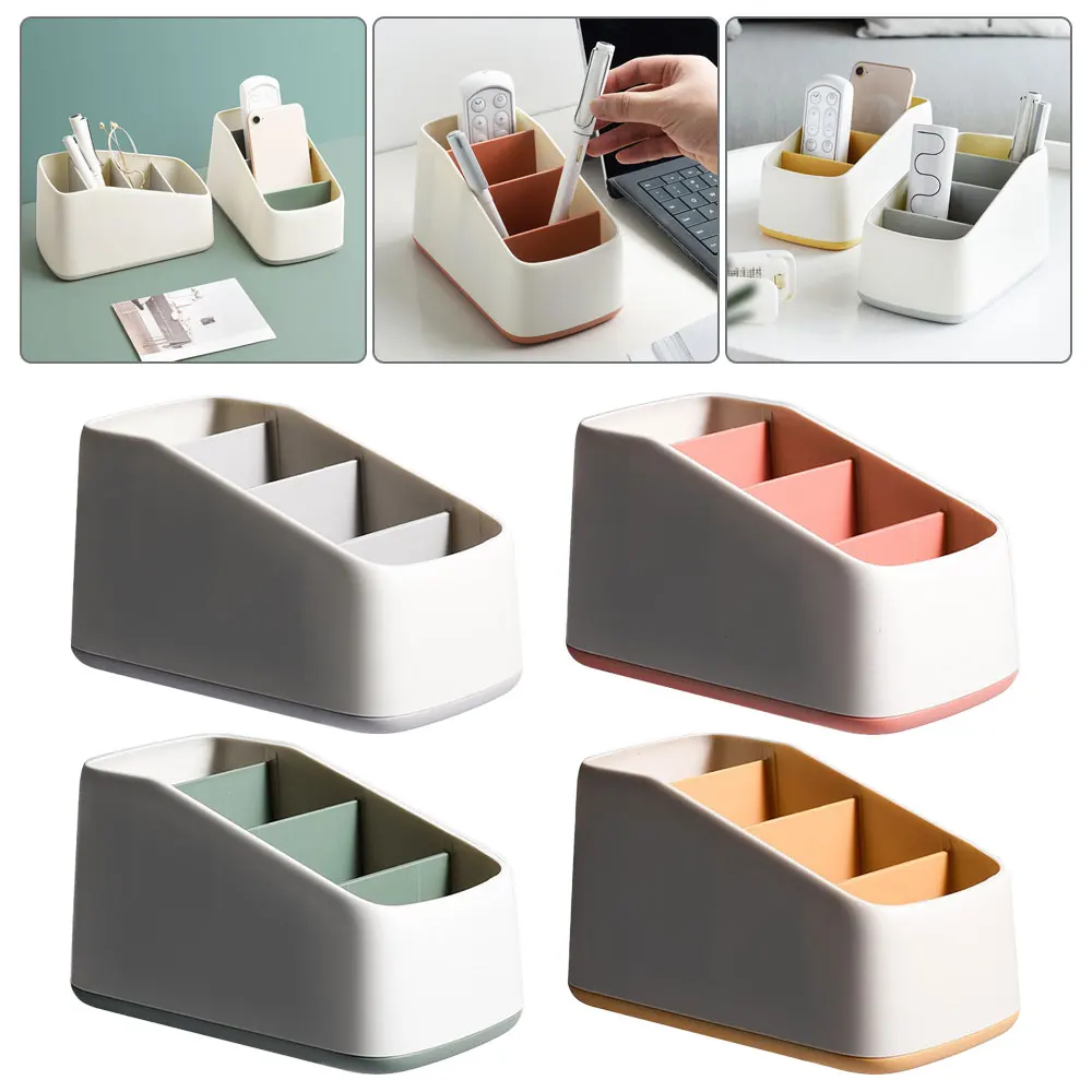 

TV Remote Control Holder Table Storage Box 4 Grid Desktop Tidy Organizer Case