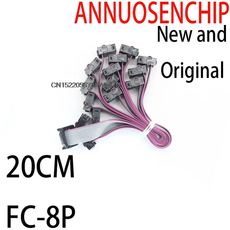 Новый и оригинальный USBISP JTAG AVR 8 контактов 2,54 мм Шаг 8P-8P, серый кабель длиной около 20 см, 10 шт.