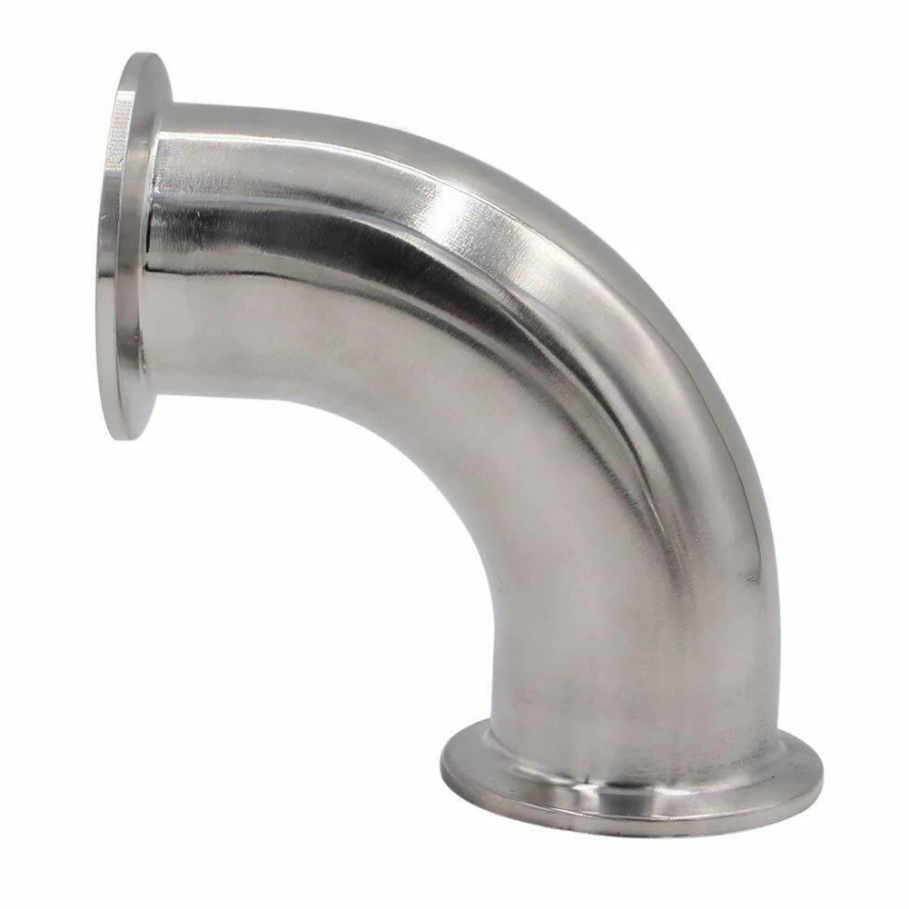 

90° Elbow Tri-Clamp Stainless Steel 1.5 Inch OD 50.5mm ID 35.1mm Sanitary 2 Pcs Silicone Gasket Pipe Accessories