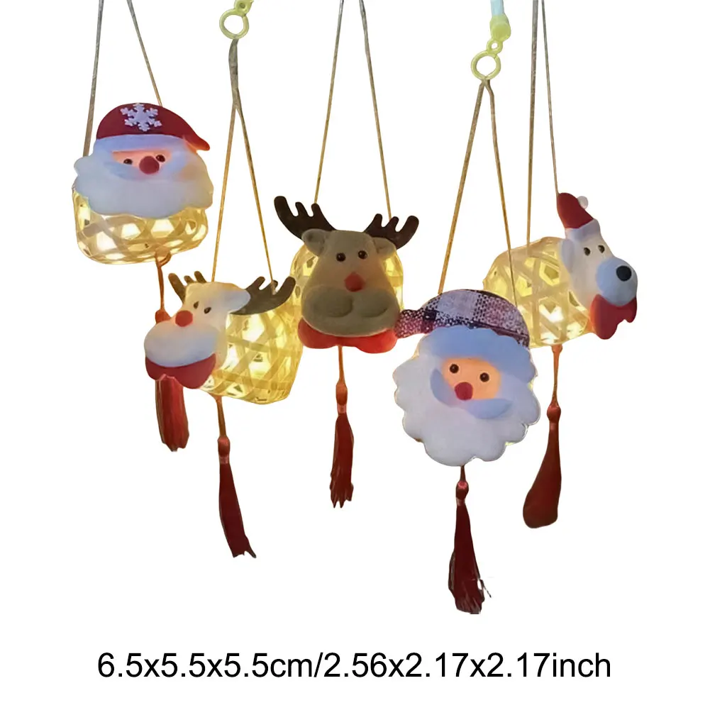 Рождественский бамбуковый тканый фонарь со светодиодной подсветкой креативный