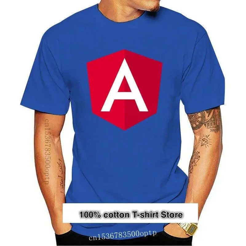 

Camiseta estampada de algodón para hombre y mujer, camisa de cuello redondo de manga corta Angular 2, Nueva