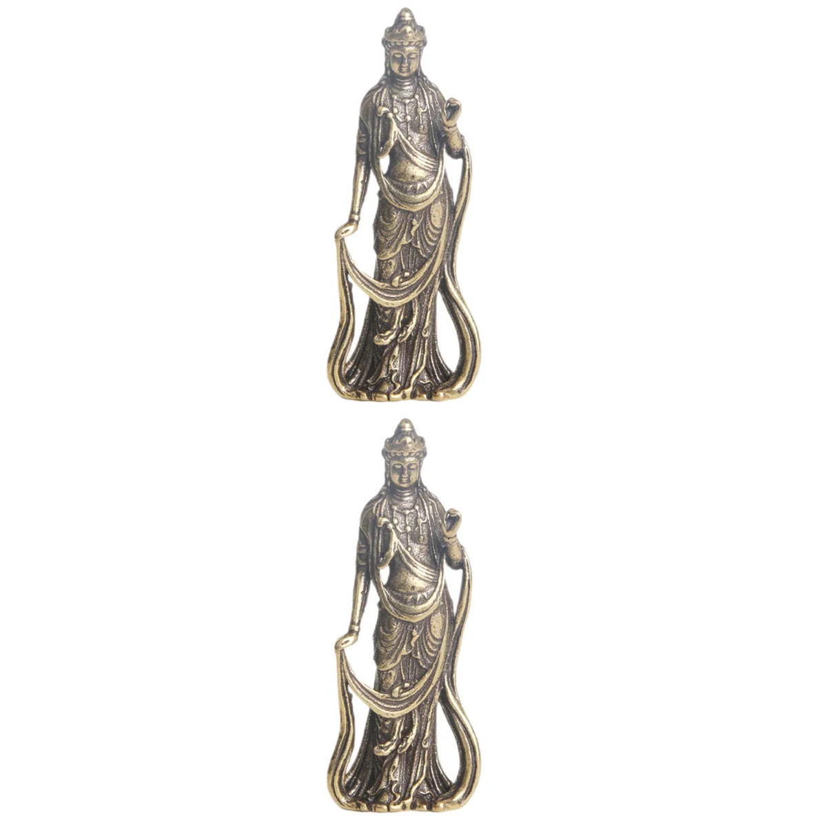 

Statuefigurinekwan Decor Wealth Thai Goddess Home Fortuneantique Sculpture Guanyin Kuan Lucky Ornament Figurines Bull Sitting