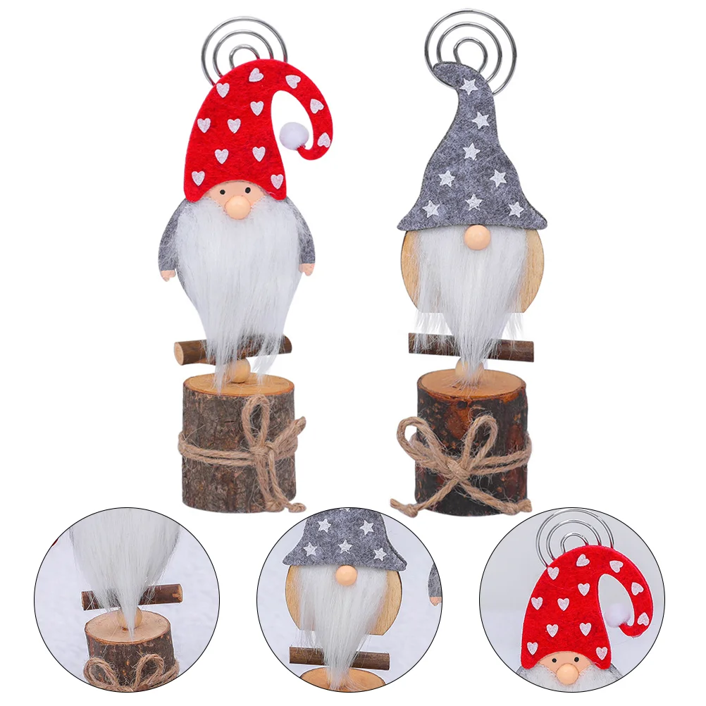 

Table Number Stands Christmas Wooden Memo Holder Tabletop Decor Business