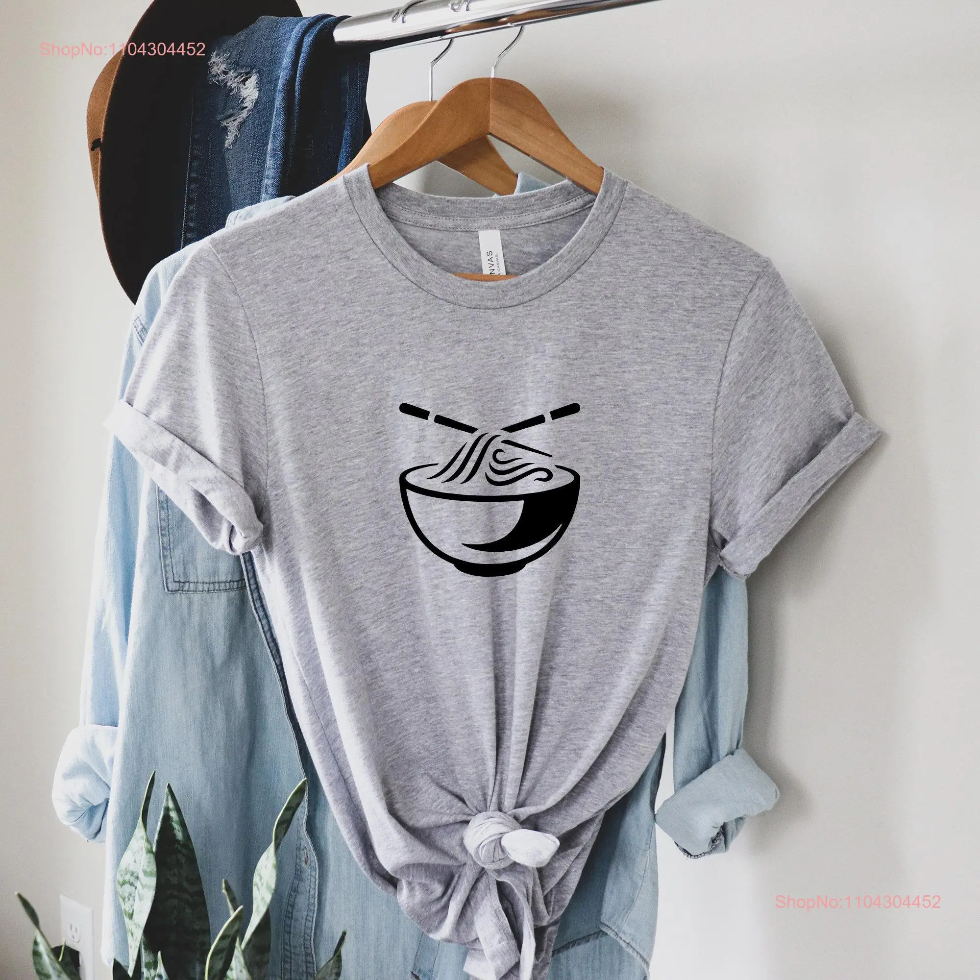 Футболка Ramen с лапшой японская любовник миска Foodie длинными или короткими