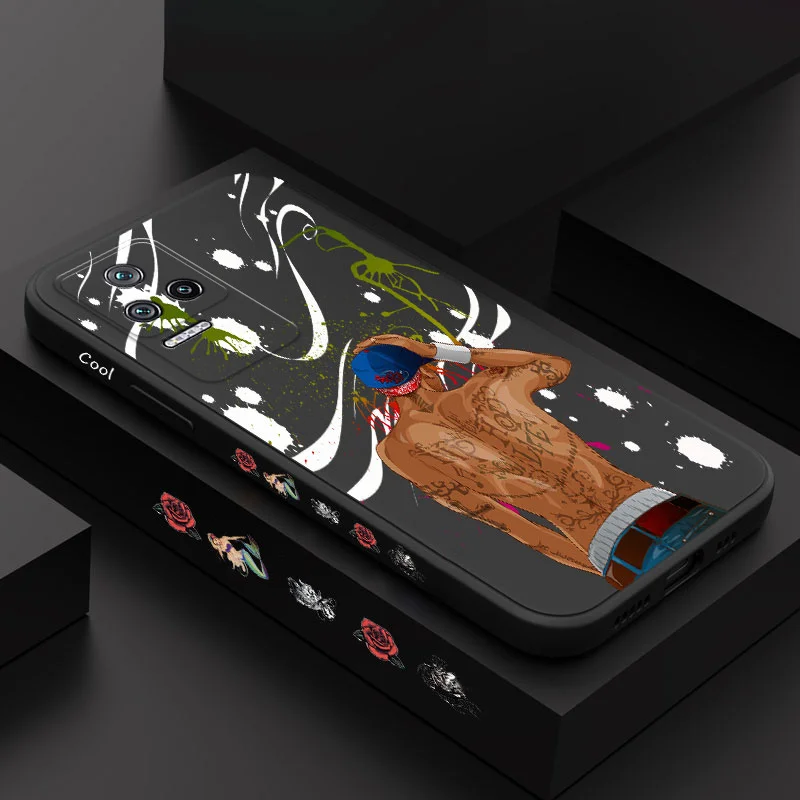 

Tattooed Cool Man Phone Case For Xiaomi Poco M5S F4 X4 M4 F3 X3 M3 F2 X2 Pro 4G 5G GT Liquid Silica Cover