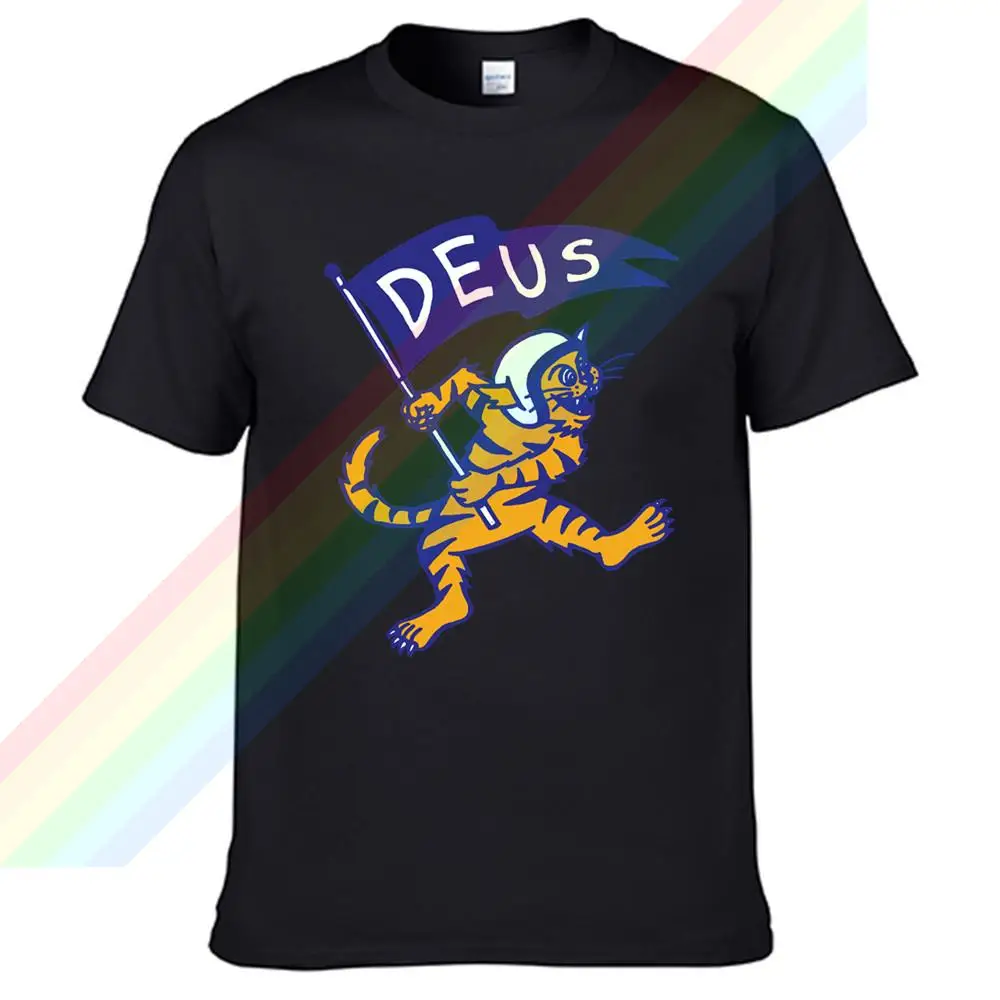 Футболки Deus-Ex-Machina с маленьким тигром и флагом для мужчин женщин летние футболки