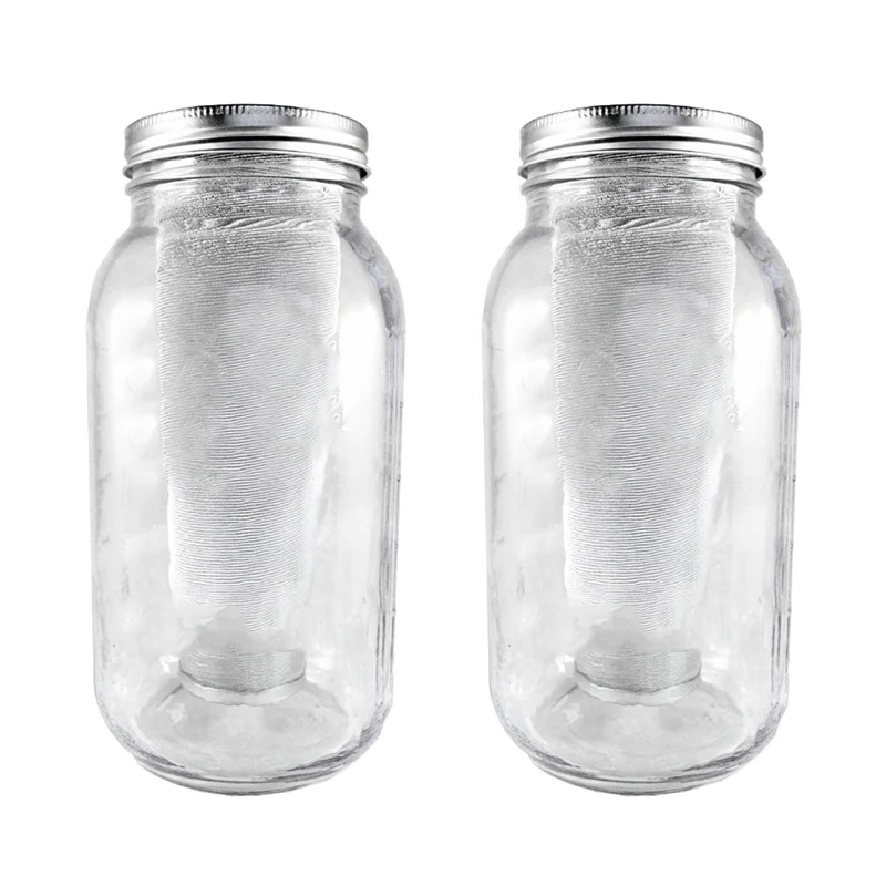 

2X Cold Coffee Maker Coffee Filters For Wide Mouth Mason Jar Stainless Steel Ultra Fine Mesh Tea