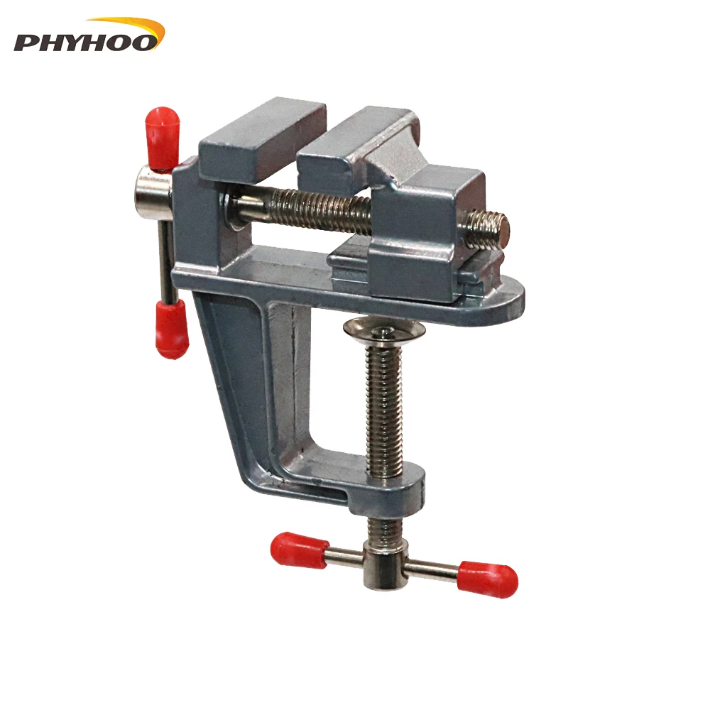 

PHYHOO Mini Table Clamp Small Bench Vice Aluminum Jeweler Hobby Clamps DIY Mold Craft Repair Tool Portable Work Bench Screw Vise