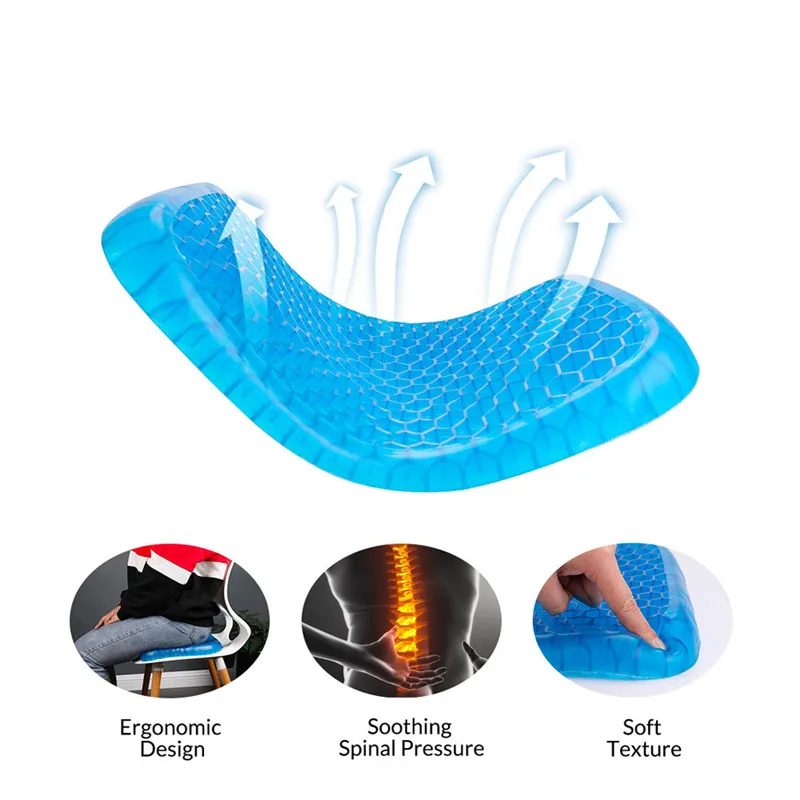 

Oversized Elastic Padded Gel, Gel Cushion For Sitting Honeycomb Cushion For Car Or Sofa, Cervical Care Pad For