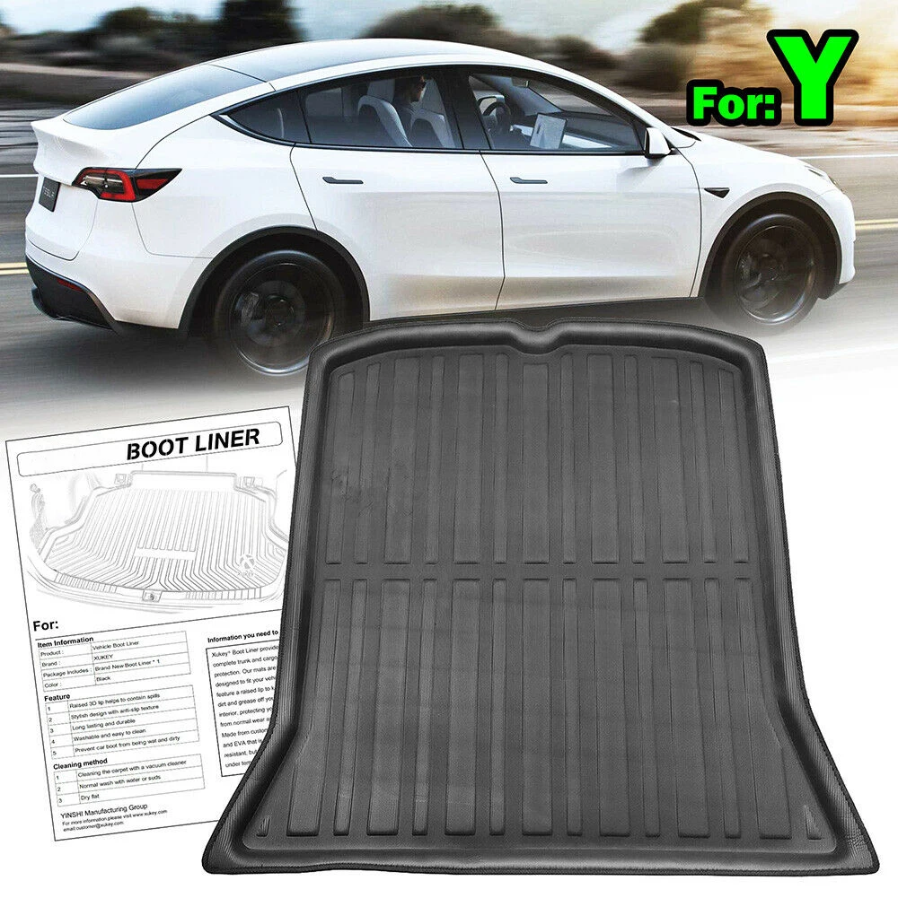 

Tailored For Tesla Model Y 2020 2021 2022 2023 Rear Boot Cargo Liner Trunk Floor Mat Tray Luggage Cover Protector Tray