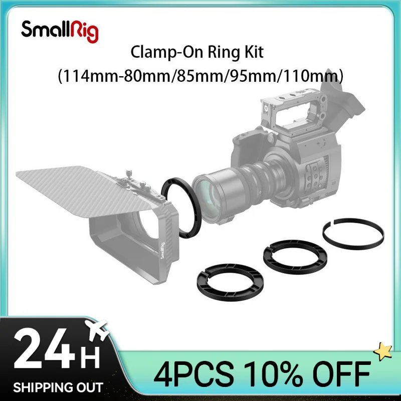 

SmallRig Clamp-On Ring Kit (114mm/80mm/85mm/95mm/110mm) Threaded Adapter Ring for Matte Box 2660 Camera Accessories 3408