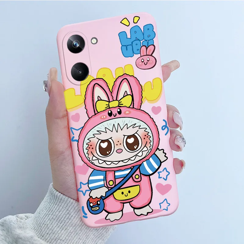 Для Realme 10 Pro Plus 5G чехол с милым цветком Labubu силиконовые чехлы для телефонов