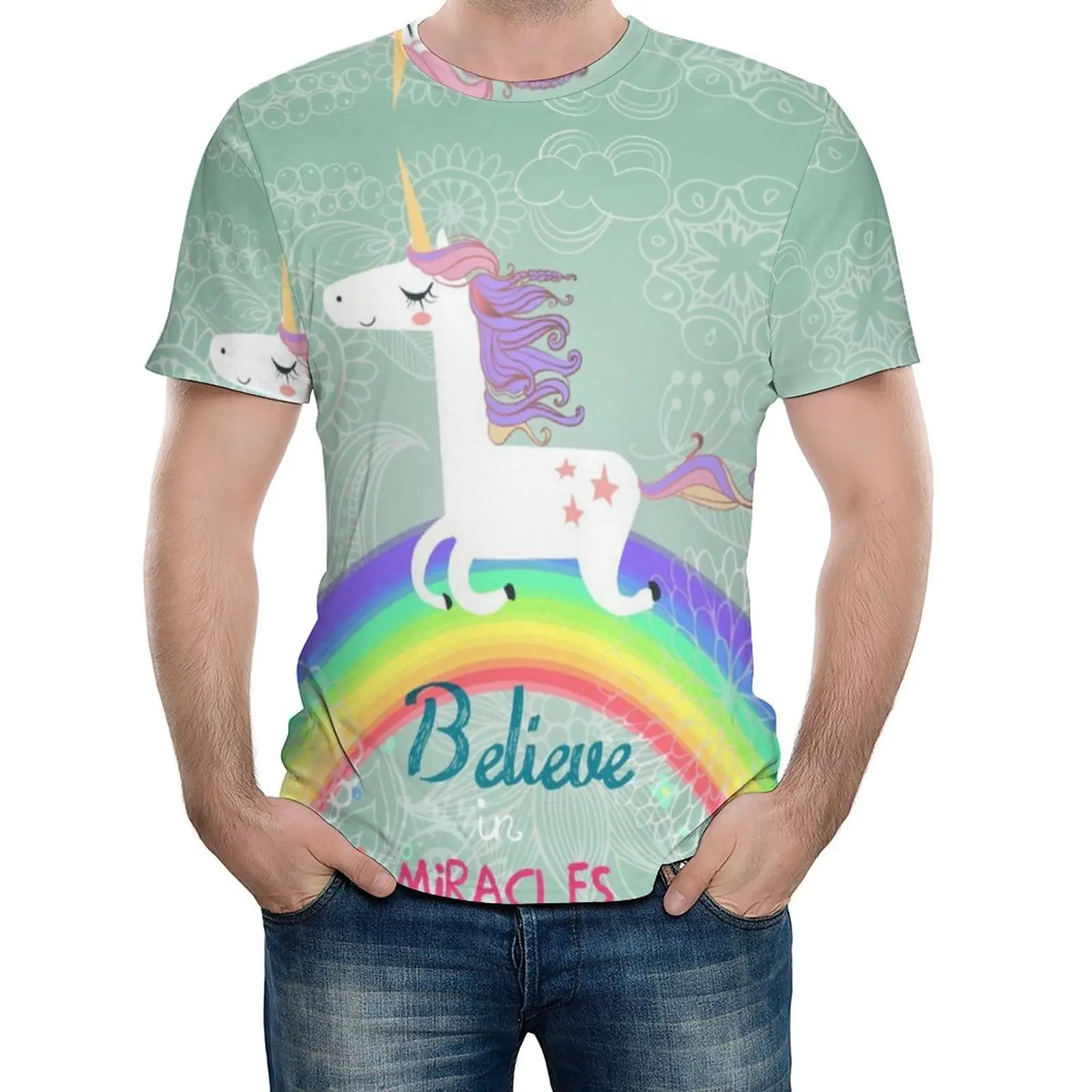 

Tshirt Wall Mural Cute Unicorn Graphic Cool Home Eur Size Vintage