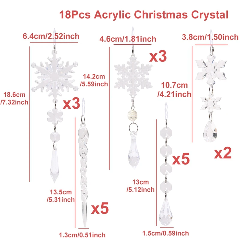 Хрустальные акриловые новогодние украшения