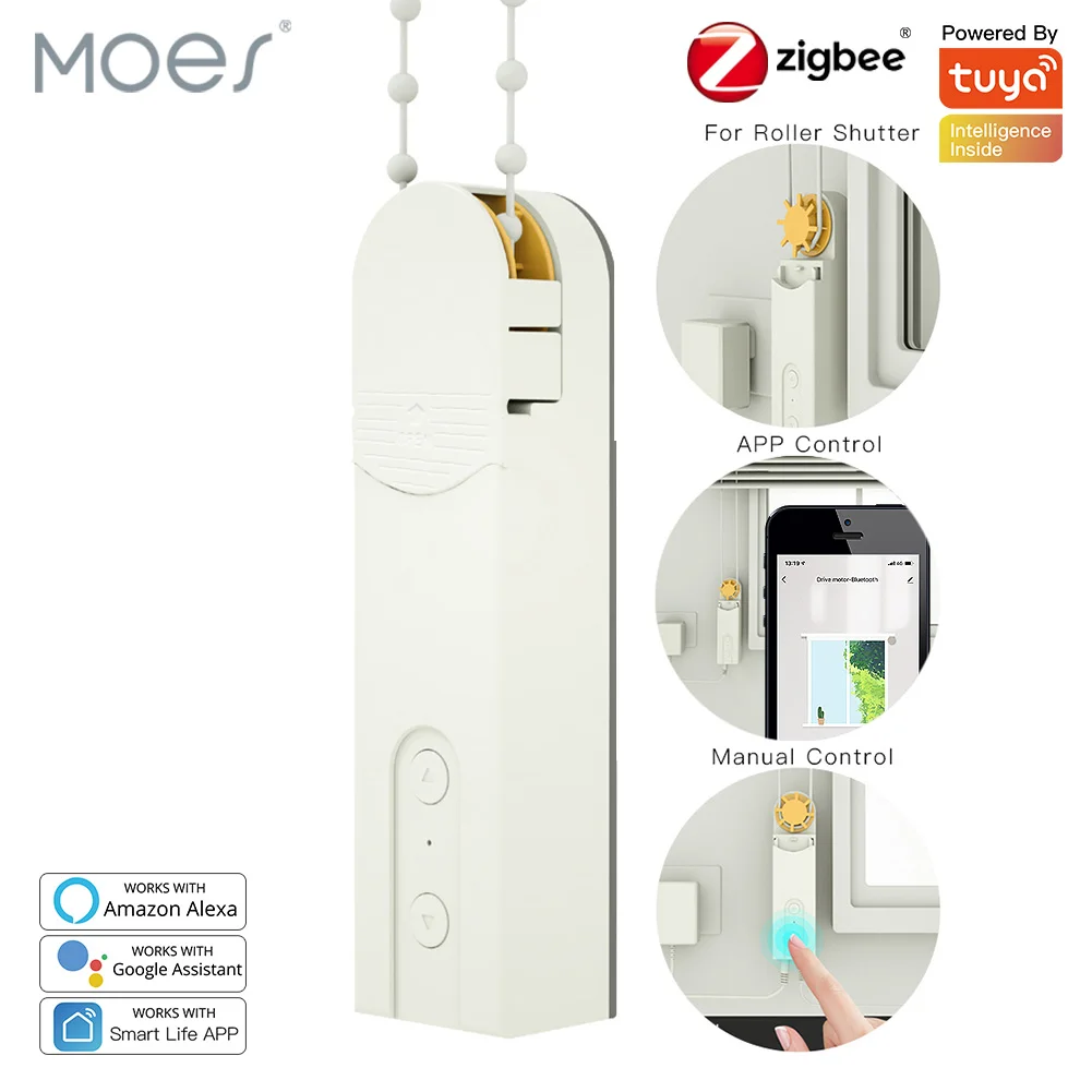 Zigbee Inteligente Faça Você Mesmo Motorizado Persianas de Rolo Tons Unidade do Motor Hub Tuya Vida Inteligente App Alexa Google Casa Controle Voz Sistema automático de controle de cortina