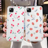 fruit cherry strawberry case for google pixel 6a 5 5a 5g 4 4xl 4a 5g 6 pro 2 3 3xl xl 3a fundas clear protection back cover