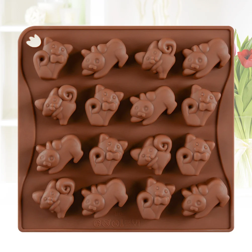 

16 Cavity Fondant Molds Cat Shape Baking Mold Cat Candy Mold Bakeware Tray Baking Ice Cube Trays