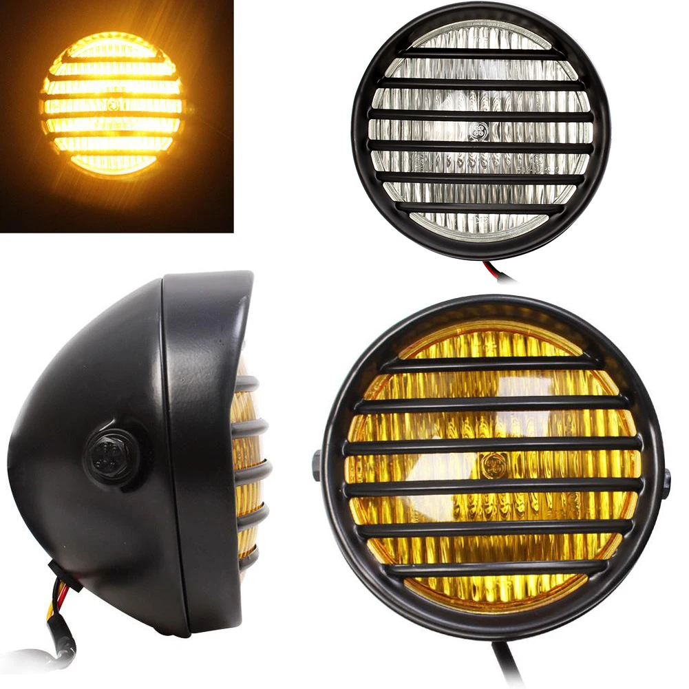

Universal Black Motorcycle Headlight Visor griller For Harley Chopper Bobber
