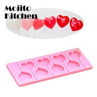 8 hole heart shape silicone lollipops chocolate mold candy cake baking mould pastry bakeware decorating tools soap forms