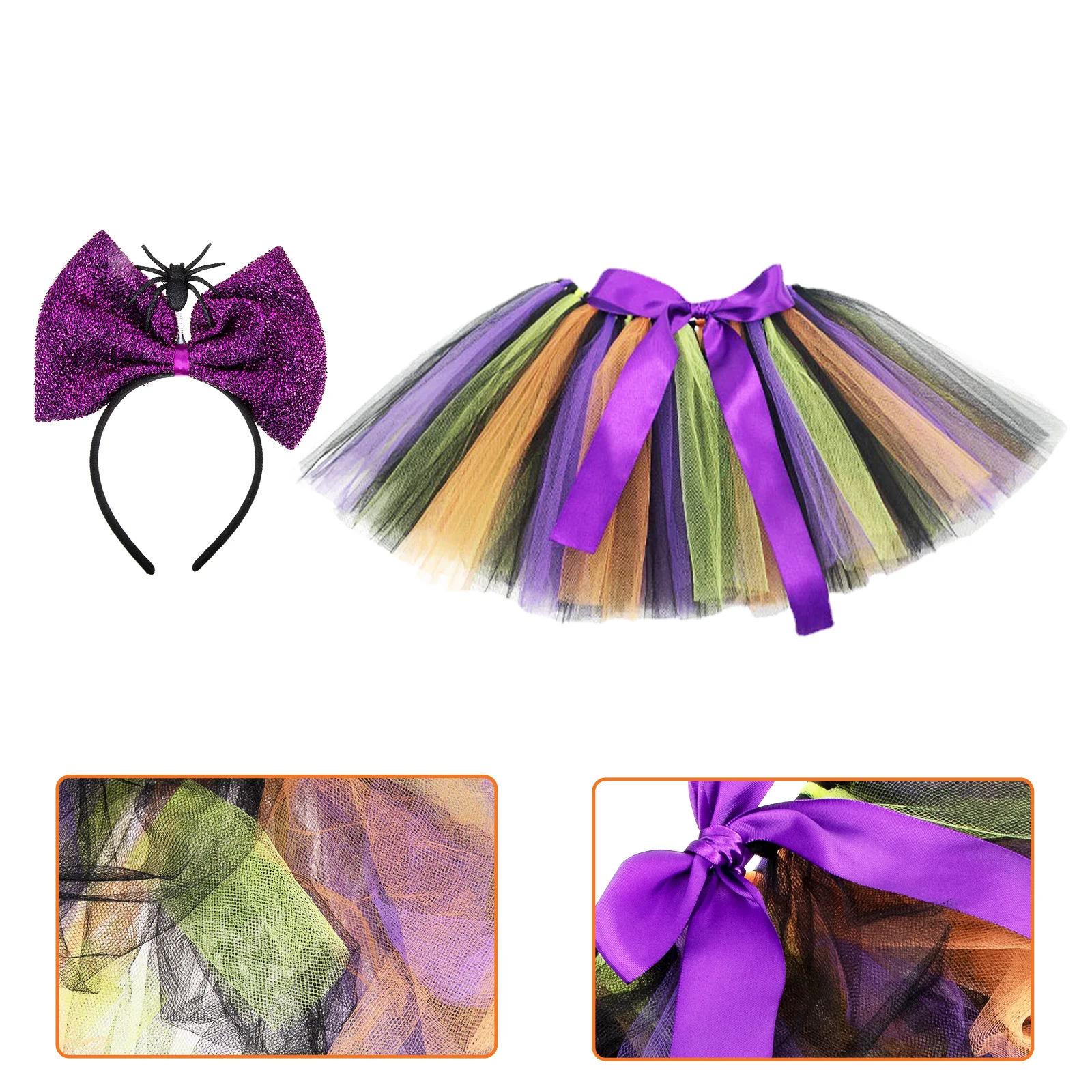 

Повязка на голову для макияжа, костюм ведьмы, Женский костюм паука на Хэллоуин для малышей, Прозрачная Юбка-пачка, блестящее платье для деву...