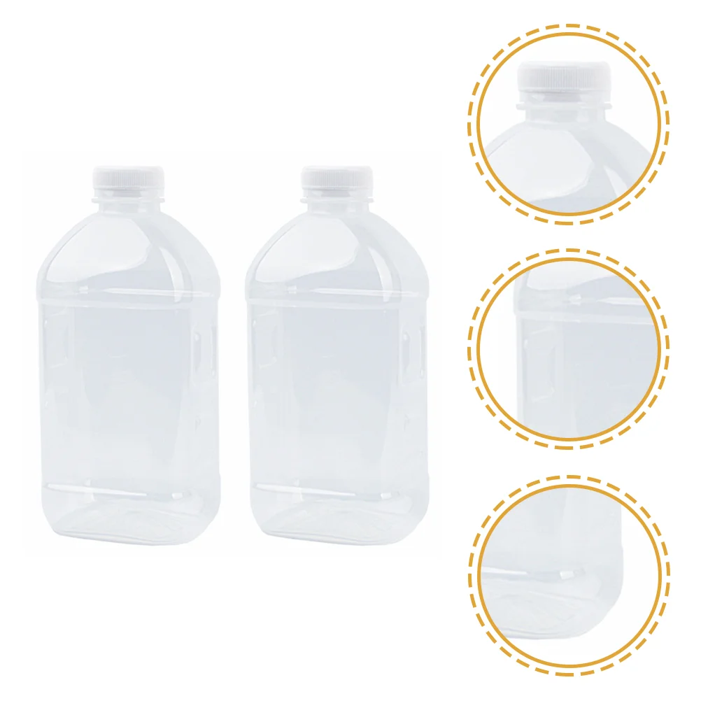 

2Pcs Drinking Bottles Clear Beverage Containers with Caps Bubble Tea Bottle Leak Resistant Bottles for Home Shop 1000ML