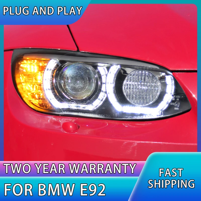 

Автостайлинг для BMW E92 фары 2006-2012 E93 фары 330i 335i DRL Hid фары ангельские глазки Биксеноновые лучевые аксессуары