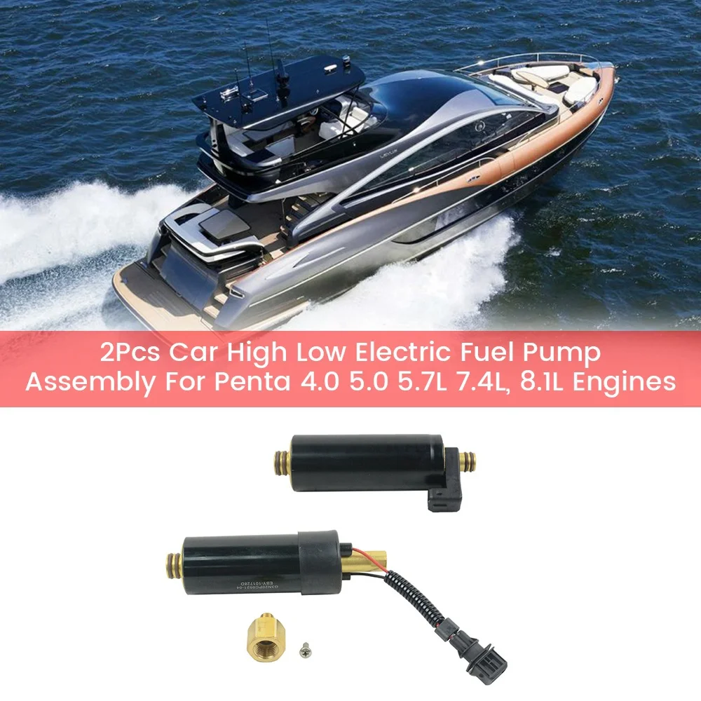 

2Pcs Car High Low Electric Fuel Pump Assembly for Volvo Penta 4.0 5.0 5.7L 7.4L, 8.1L Engines 21608511 3861355 3860210