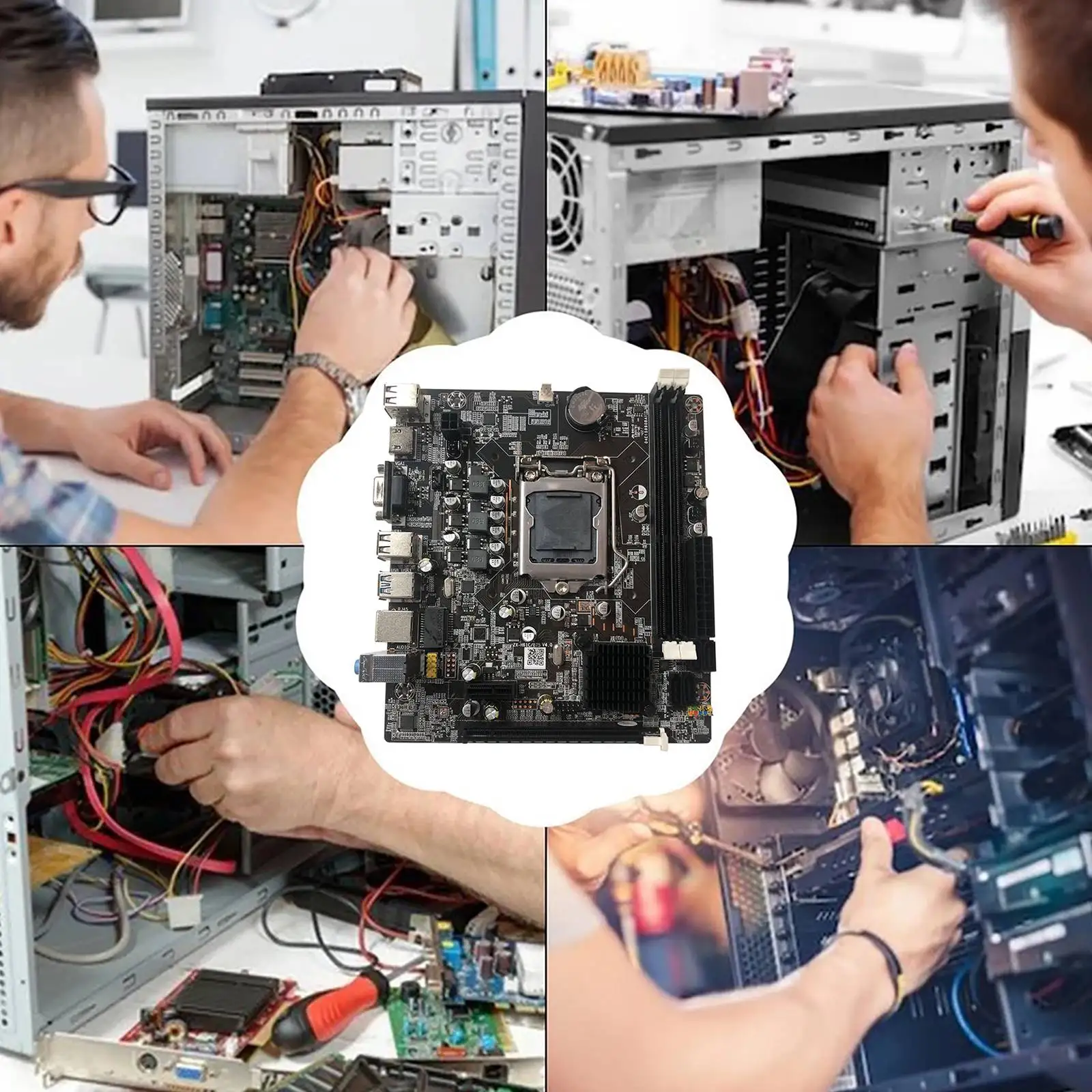 B75 комплект материнской платы с процессором I3 2100 + 4G DDR3 ОЗУ LGA 1155 2XDDR3 1066/1333/1600 МГц
