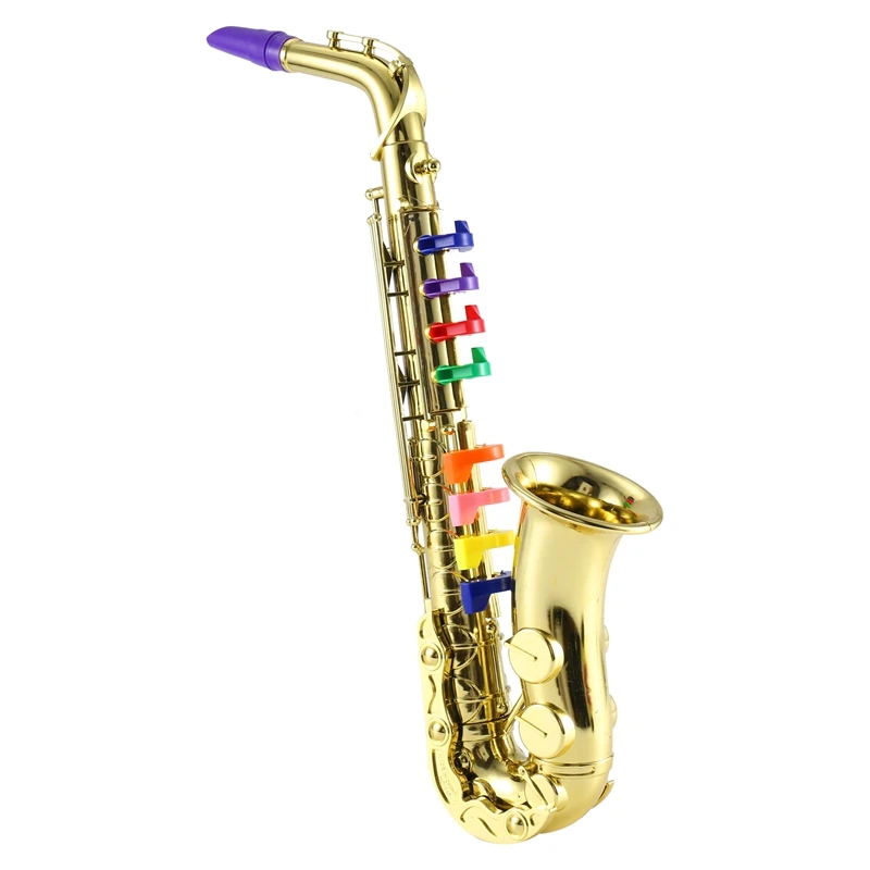 

Saxophone 8 Colored Keys Simulation Toy Props Play Mini Musical Wind Instruments For Children Party Birthday Toy