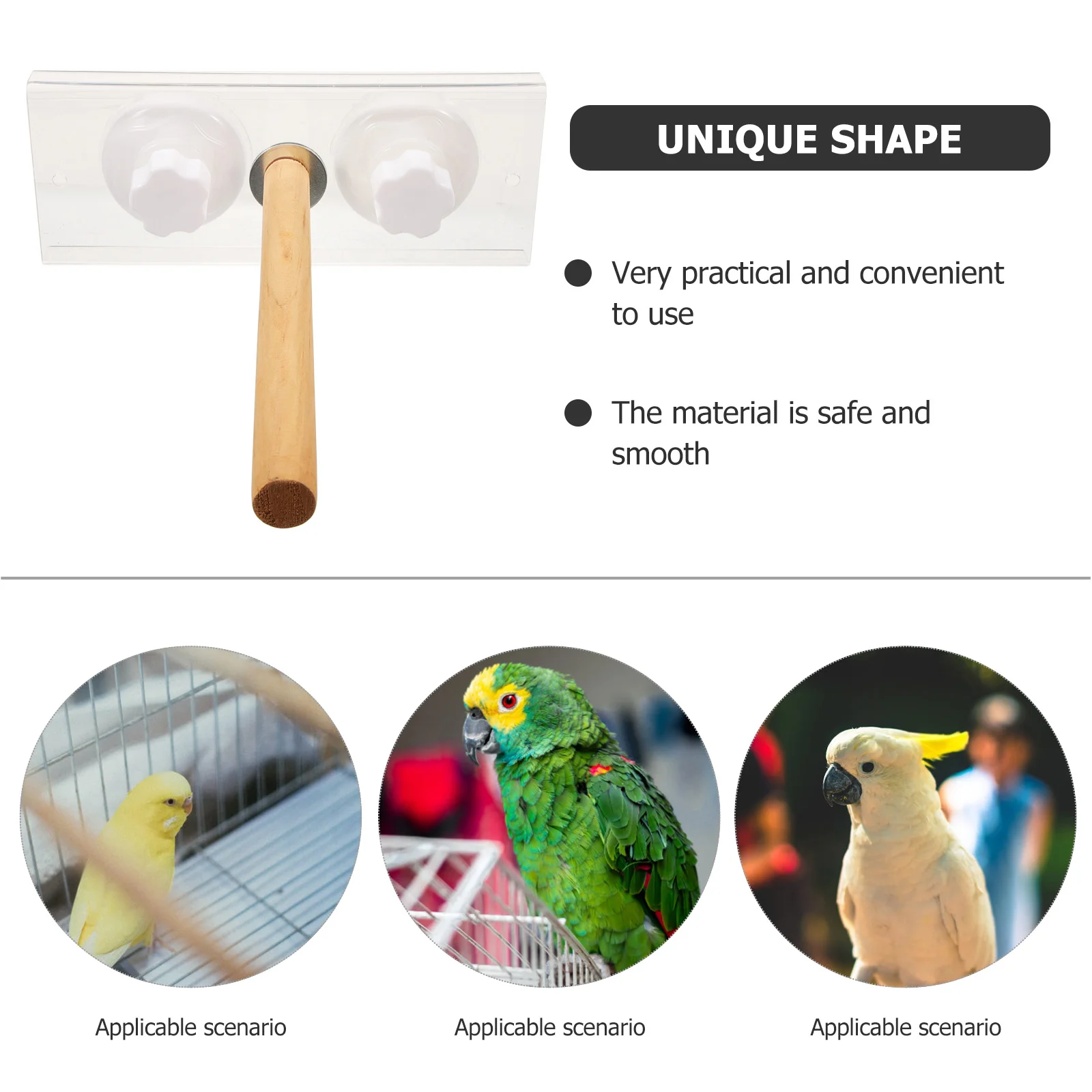 

Bird Parrot Standing Rod Sucking Disc Parrot Perch Wooden Bird Cage Plaything