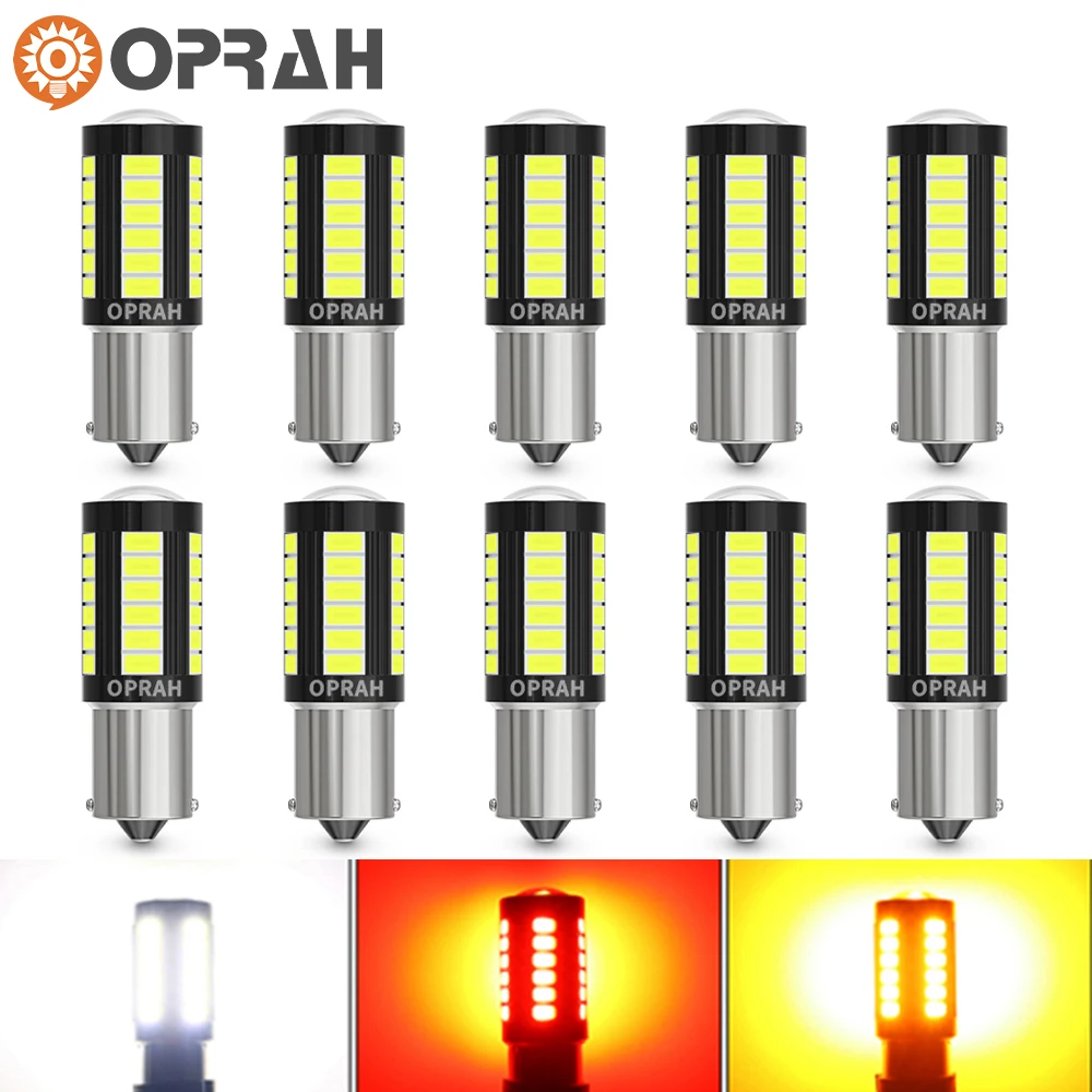 10 шт. 12 В 24 в 1156 BAU15S 1157 BAY15D Светодиодные лампы T20 7440 7443 Canbus 33 * 5630SMD для автомобиля грузовика задний сигнал лампа DRL ходовая лампа