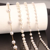 1 meter stainless steel imitation pearls chain accessories bead chains for making diy jewelry necklace making findings supplies