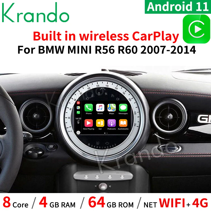 

Krando 7" Android 12 Autoradio Multimedia Player GPS For BMW Mini Cooper R56 R60 2007 - 2015 Car Radio Stereo Wireless Carplay