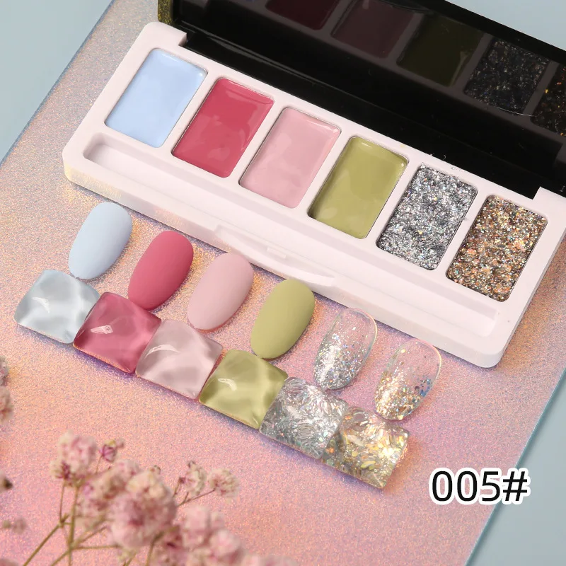 

Палетка однотонных гелей для ногтей Macaron, Блестящий Твердый крем, гель с блестками, набор гель для рисования, дизайн ногтей, Полупостоянный У...