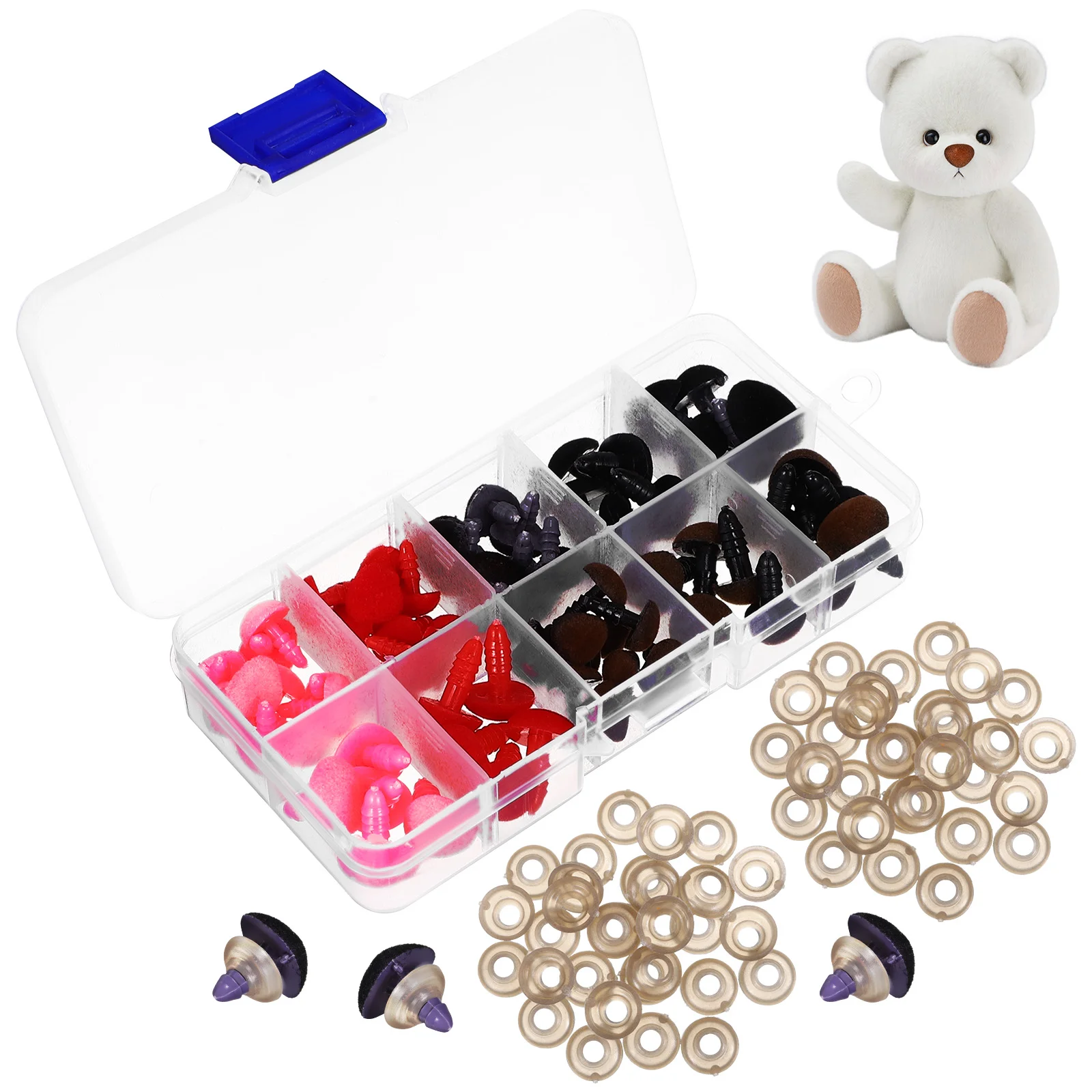 

70 Pcs Bear Dolls Puppets Craft Noses Noses Safety Noses Safety Noses For Crochet Dolls Plastic Safety Noses