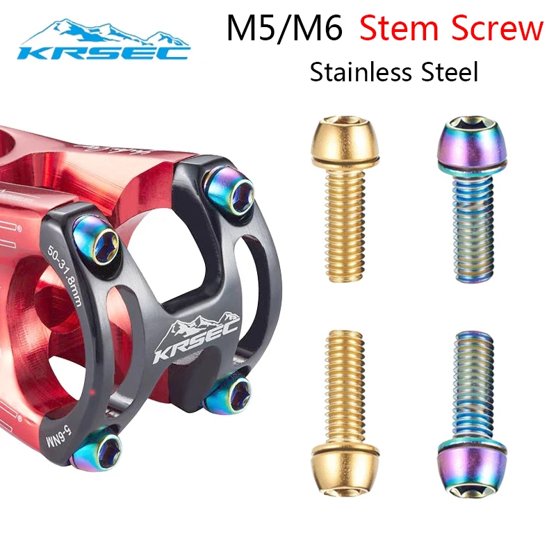 

MTB Bicycle Handlebar Screws Gold-plated Colorful Stainless Steel Screws M5*18MM Stem Riser Screw In Bolts Bicycle Accessories