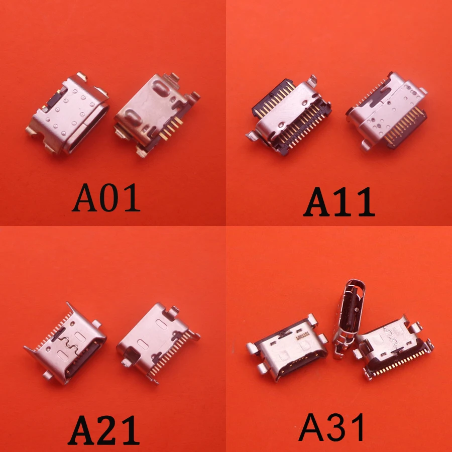 50Pcs/Lot Micro USB Charging Connector Type C Port Jack For Samsung A01 A015 A015F A11 A115F A21 A31 A41 A51 A71
